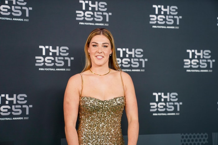 Manchester United and England goalkeeper Mary Earps pictured at The Best FIFA Football Awards 2022 ceremony in Paris